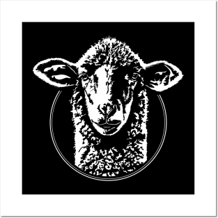 Funny Sheep Portrait Animal Lamb Herder Posters and Art